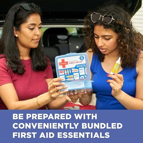 BAND-AID Brand Travel Ready Portable Emergency First Aid Kit, Minor Wound Care, Perfect for Home, Car, Camping, Travel & Outdoor Essentials, Supplies Include Bandages, Neosporin & Tylenol, 80 Piece thumbnail 6