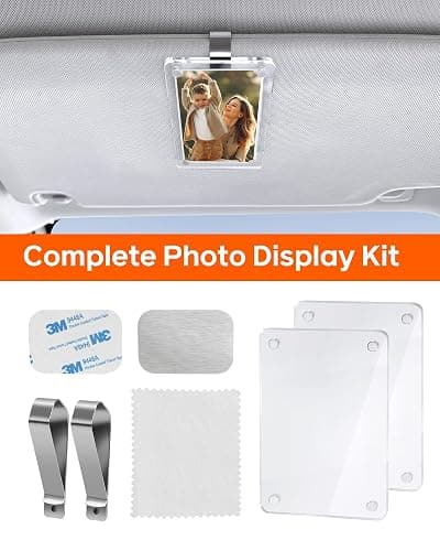 2Pcs Car Picture Holder for Visor Magnetic Picture Frame for 3 Inch Photos, Car Sun Visor Photo Holder with Strong Acrylic Magnet, Personalized Car Accessories with Clips for Easy Display. Gift For Christmas thumbnail 7