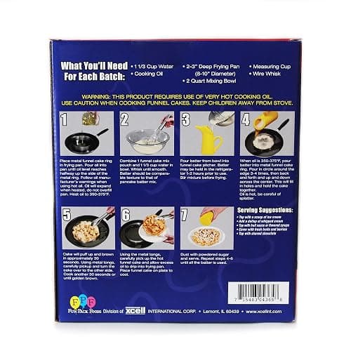 Fun Pack Foods - Carnival Funnel Cakes Deluxe Kit - Includes (2) Original Funnel Cake Mixes, Pitcher, Fry Ring & Cooking Tongs thumbnail 5