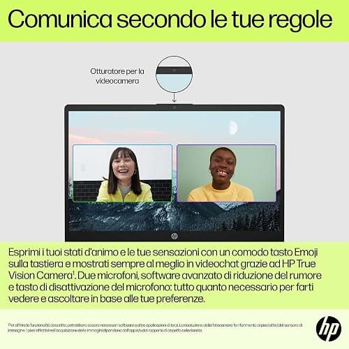 HP Laptop 15-fd0010sl, Intel N100, RAM 8GB DDR4, SSD 128GB UFS, Intel UHD, Display 15.6” HD SVA 250 Nits, Antiriflesso, Ultraslim, 720p TNR Privacy Cam, Windows 11 S, Grigio lavagna thumbnail 8