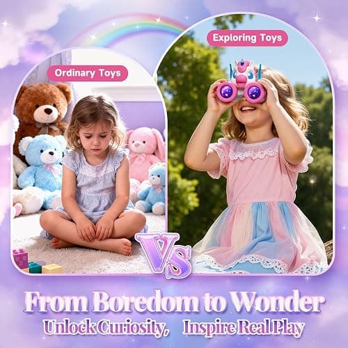 Unicorn Toys for Girls Age 3-12,Cute Heart & Wings Design Kids Binoculars with Bird Watching Manual,Toddler Toys,Kids Stocking Stuffers,3 4 5 6 7 8 9 10 11 12 Year Old Girl Christmas Birthday Gifts thumbnail 5