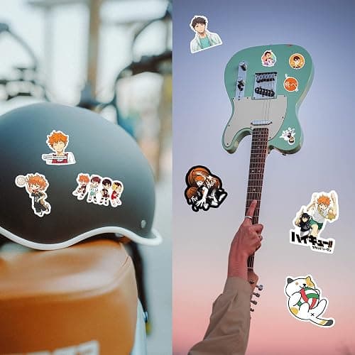 Pounchi Volleyball Anime Stickers (200 Pcs) Cute Cartoon PVC Sticker, Gifts for Laptop Water Bottle Skateboard Party Supplies Decorations Teens Kids thumbnail 5