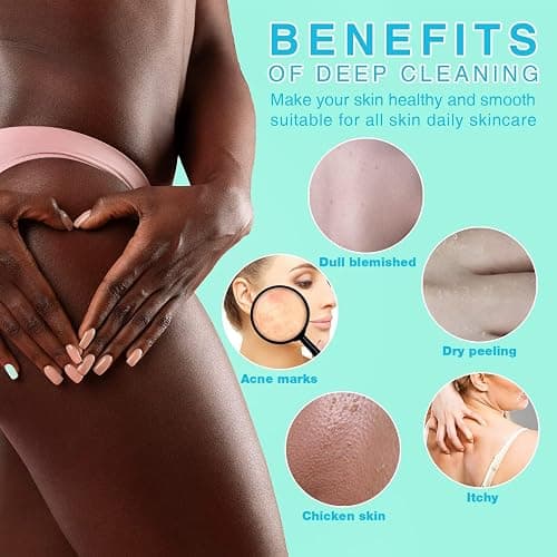 UJFQBH 3 Pieces African Net Sponge, African exfoliating net African Net Long Net Bath Sponge Exfoliating Shower Body Scrubber Back Scrubber Skin Smoother（Pink, Green, Off-White） thumbnail 5