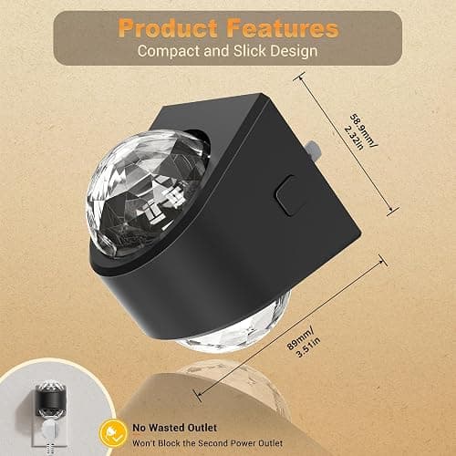 JandCase Night Lights Plug into Wall,2 Pack Star Projector RGB Night Light with 9 Color Change, Automatic Galaxy Nightlight Plug in with Light Sensor for Bathroom Hallway Room Decor thumbnail 4