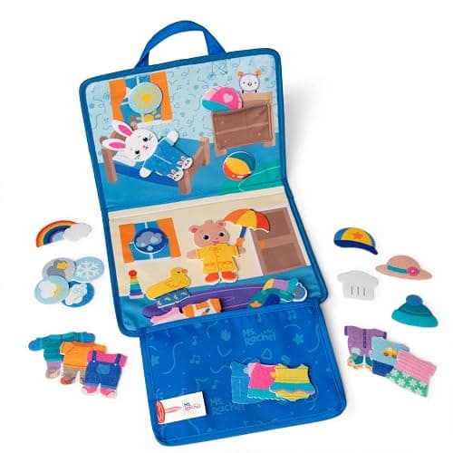 Melissa & Doug® Ms. Rachel™ What to Wear Felt Activity Board Take-Along Preschool Learning Toy for Boys and Girls - FSC Certified - Image 1