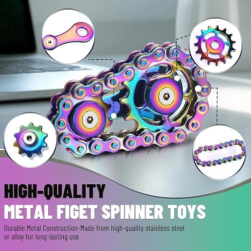 Christmas Stocking Stuffers for Teens Boys Metal Fidget Spinner Toys for Adults Figette Bike Chain Roller Cool Gadgets ADHD Anti Anxiety Stress Relief Items Figet Desk Offices EDC Sensory Gift for Men thumbnail 3