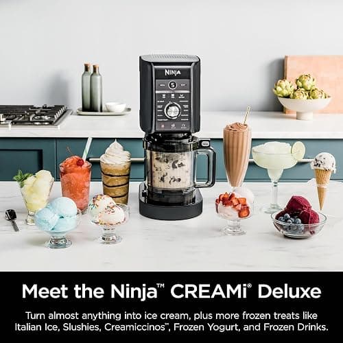Ninja (Refurbished) NC501 CREAMi Deluxe 11-in-1 Ice Cream & Frozen Treat Maker with 2 XL Family Size Pint Containers, Black (Renewed) thumbnail 3