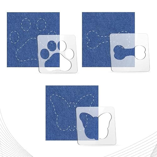3Pcs Free Motion Quilting Rulers and Templates Set Butterfly Pet Footprint Bone Pattern 1/8 inch Thick Acrylic Quilting Templates for Domestic Sewing Machines with Non-Slip Grips (Style B)… thumbnail 3