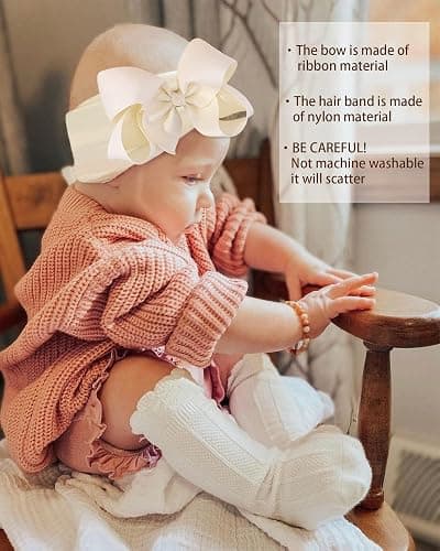 doboi 20pcs Baby Girls Bows Headbands Nylon Hairbands Ribbon Bow Elastic Hair Accessories for Newborns Infants Toddlers and Kids thumbnail 5