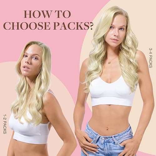 GOO GOO Tape in Hair Extensions Human Hair, 1000 Pure Platinum Blonde, 20inch 50g 20pcs, Skin Weft Seamless Invisible, Silky Straight with Thick Ends, Remy Human Hair thumbnail 5