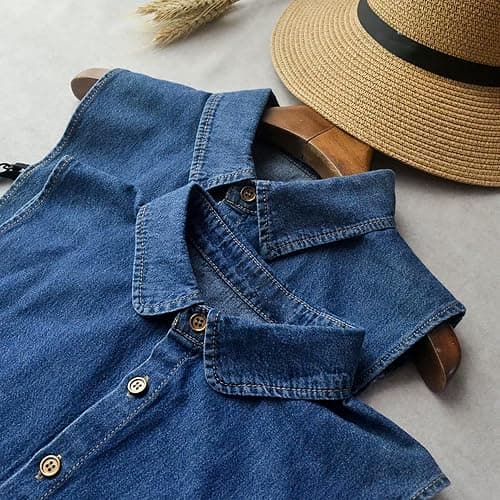 AruiLeo Denim Fake Collar Shirt Detachable,Versatile Accessories Dickey Collars Blouse Top for Women Girls Decorative Favors thumbnail 4