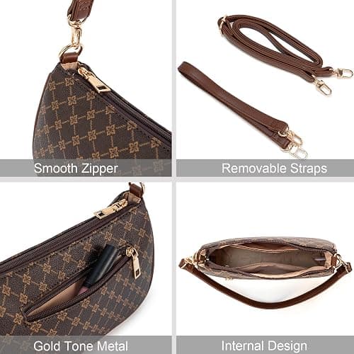 NIUEIMEE ZHOU Shoulder Bag for Women Retro Vegan Leather Classic Clutch Tote HandBags Purses with Zipper Closure thumbnail 6
