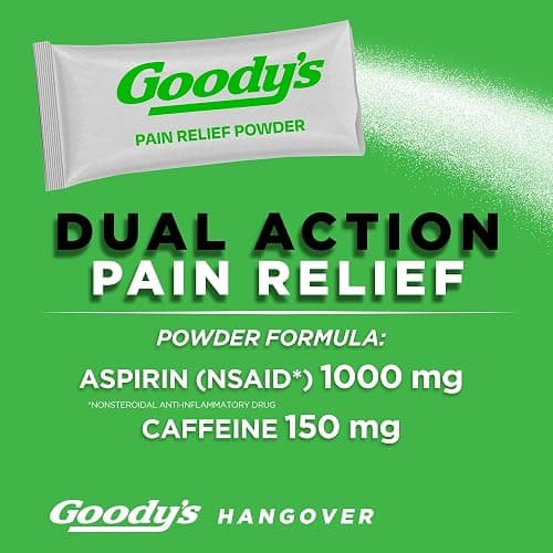 Goody's Hangover Relief Powder, Dual Action Fast Headache Pain Relief with Aspirin and Caffeine, Berry Citrus Flavor, 16 Count thumbnail 3
