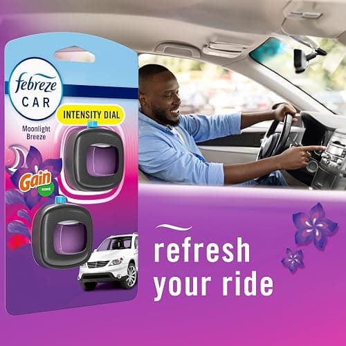 Febreze Car Air Freshener Vent Clip Gain Moonlight Breeze Scent, .07 oz. Car Vent Clip, Pack of 3 and Stay-Fresh Storage Case thumbnail 6