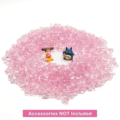 WAYBER Glass Stones, 1Lb/460g Irregular Sea Glass Dercorative Rocks Non-Toxic Artificial Crystal Pebbles for Aquarium Decoration/Vase Filler/Table Scatter/Handcraft/Jewelry Making/Gems Display, Pink thumbnail 4