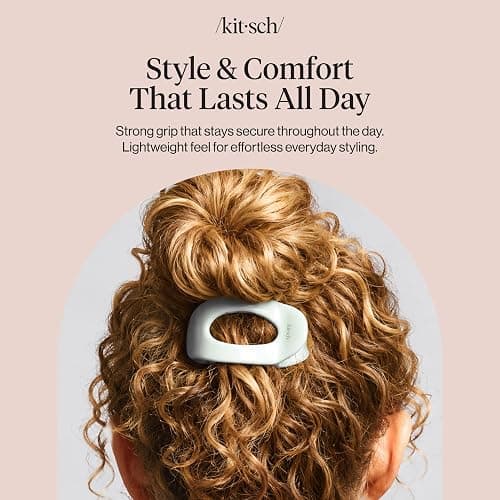 Kitsch Small Flat Claw Clip for Women - Sage Leaf, 1pc | Durable & Strong Hold Flat Hair Clips For Styling, Half Updo | Non-Slip for Secure, Comfortable Wear, For All Hair Types thumbnail 7