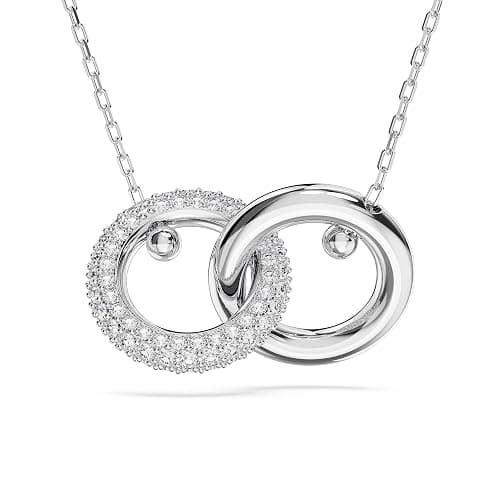 Swarovski Dextera Pendant Necklace with Interlocking Loop and Clear Crystals - Image 1