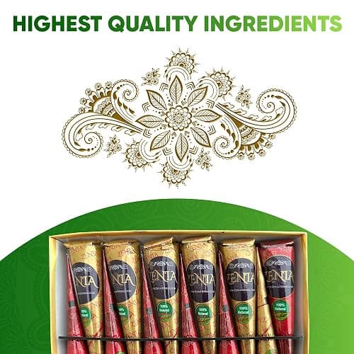 Zenia (Pack of 24) 100% Natural Henna Hair Color Paste Hair Dye Cones Dark Reddish-Brown Color 25g Each Cone thumbnail 6