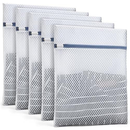 Durable Mesh Laundry Bags 5-Pack (12x16 Inch) Delicates Protector for Lingerie & Baby Clothes - Image 1
