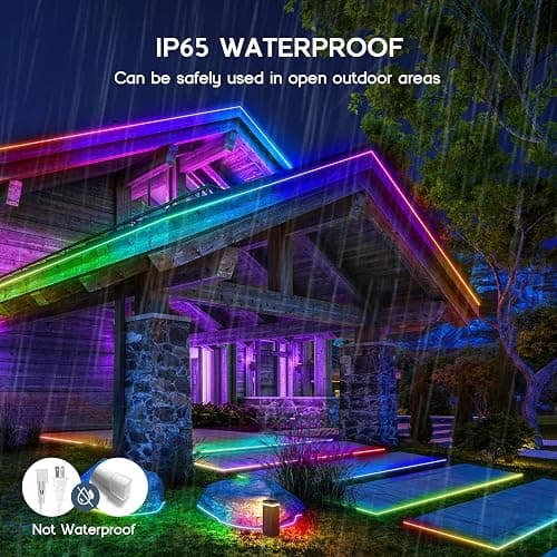 VOEWT LED Neon Lights,IC+RGB 9.8FT Rope Lights Control with App/Remote,Multiple Modes,DIY Design,Outdoor IP65 Waterproof,24V Flexible LED Strip Lights for Bedroom,Gaming,Party Decoration thumbnail 5