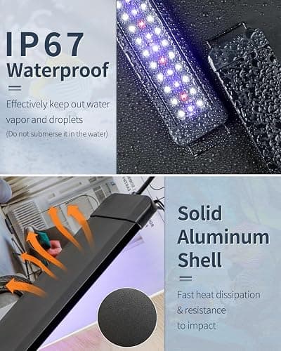 Pawfly 11W Aquarium LED Light for 12 to 18 Inch Fish Tanks Extendable Fish Tank Light with Full Spectrum Brilliant White Blue Red Lights with Daytime & Night Modes and Adjustable Brightness thumbnail 6