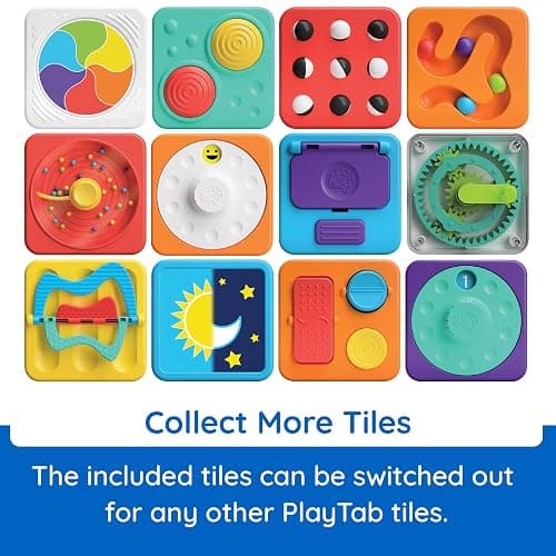Fat Brain Toys PlayTab Essentials, Modular Sensory Activity Board, Busy Board for Toddlers and Babies Ages 12 Months+ thumbnail 7