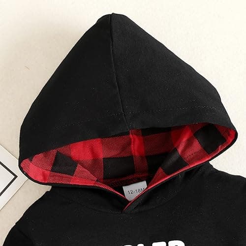 YALLET Toddler Baby Boy Clothes, Long Sleeve Letter Hoodies Top+Ripped Denim Pants 2pcs Fall Winter Outfit Sets - Glasses - 2-3T thumbnail 6