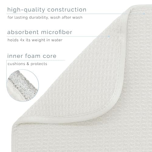 S&T INC. Dish Drying Mat, 16" x 18", Large, Cream | Absorbent Microfiber, Kitchen Counter Mat for Dishes, Utensils, Pots and Pans, Machine Washable thumbnail 4