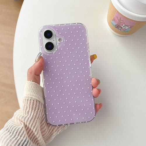 QLTYPRI Cute Polka Dot Phone Case for iPhone 16 Plus, Purple | Polka Dot Fashion Aesthetic Design for Women Girls, Pretty Stylish Kawaii, Slim Fit, Durable TPU Shockproof Protective Case thumbnail 7