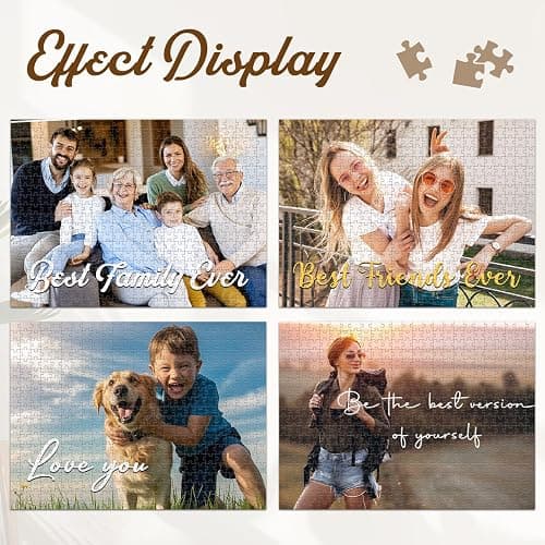 Custom Puzzles from Photos, 300/500/1000 Piece Puzzle for Adults, Personalized Jigsaw Puzzles with Photo Text, Photo Puzzles Personalized Gifts for Family Pet Birthday Christmas Halloween thumbnail 7