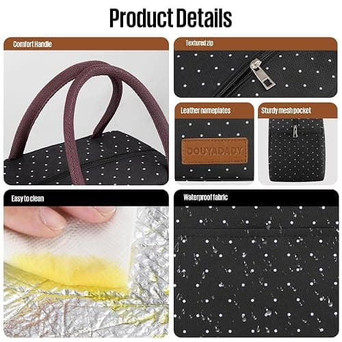 douyadady Lunch Bag&Box Women/Men Insulated&Reusable | Spacious Lightweight Waterproof Sturdy Durable Great Value For Office Work School Picnic Travel thumbnail 4