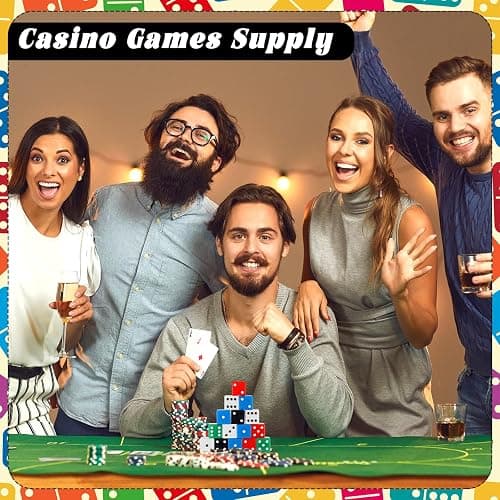 Poen 30 Pcs Standard Dice 25 mm Casino Theme Party Dice Large Opaque Jumbo Acrylic D6 Bulk Sifter for Casino Theme Party Board Vegas Birthday Supply(Colorful) thumbnail 5