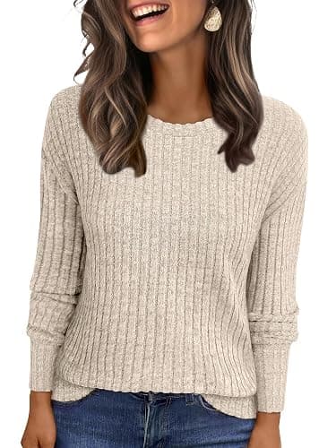 ANRABESS Women Long Sleeve Shirts Business Casual Tunic Tops Fall Lightweight Sweaters Dressy Blouses 2025 Fashion Outfits - Image 1