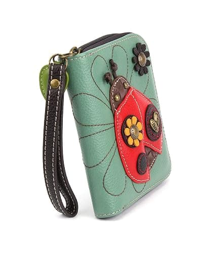 CHALA Teal Hobo Style ladybug Shoulder Purse with & Chala Ladybug Zip Wallet Combo Set thumbnail 8