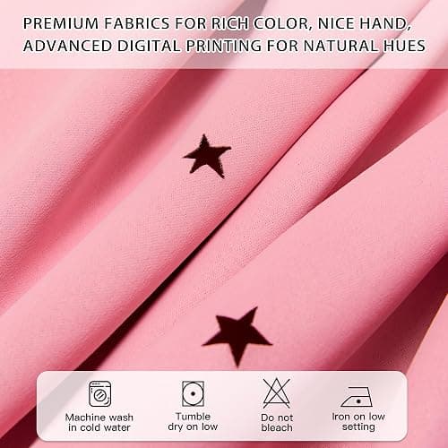 XiDi Pink Curtains for Bedroom Decor, Baby Pink Kids Blackout Curtains for Girls Room, Princess Unicorn Wall Decor Set of 1 Panel, 34x63 Inches thumbnail 5