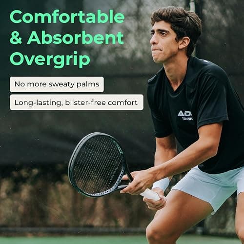 ADV Dry Tennis Overgrip Tape - 3, 6, 12, 30, 60 Pack - FeltTac Tennis Racket Grip Tape - Ultra Absorbent Tennis Grip Tape - Comfort Tennis Racket Grips - Tennis Grips Overgrip thumbnail 2