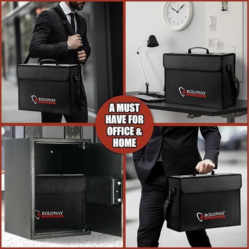 ROLOWAY Large Fireproof Bag 5200℉ Heat Insulated (17 x 12 x 5.8 inches), Fireproof Document Bag for Cash Safe and Document Safe thumbnail 4