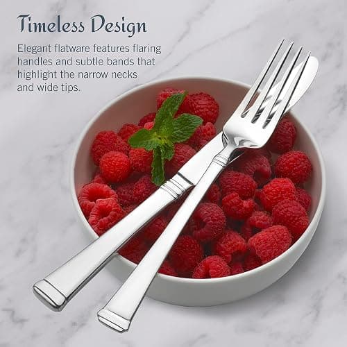 Mikasa Harmony Silverware Set for 12, 65-Piece 18/10 Stainless Steel Flatware Set with Flared Handles, Dishwasher Safe Cutlery Set, Elegant Dining Utensils thumbnail 7