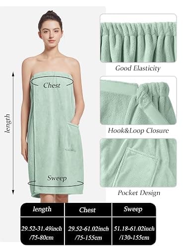 Women'S Soft Wrap Towel Full Length，Bath Robe After Shower Female Plush Long，Spa Bathrobes Lightweight With Pockets thumbnail 3