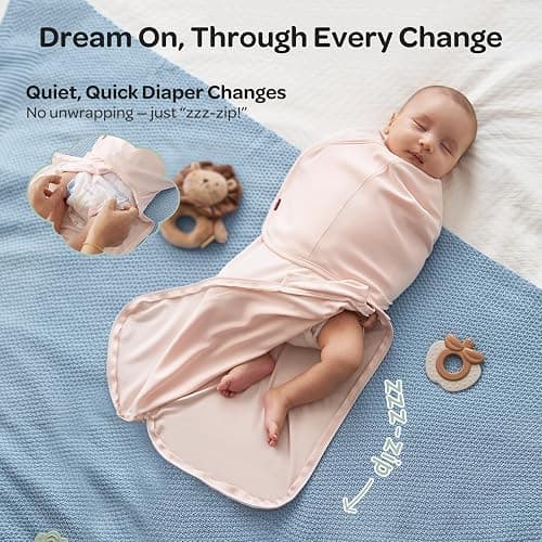 Momcozy Swaddles for Newborns, Quiet Fastener Suitable for Infant 0-3 Months, New-Parent-Friendly Swaddle Sack, Reduce Startle Reflex, Newborn Boys Girls Registry Essentials, 2-Pack, Bloom thumbnail 5