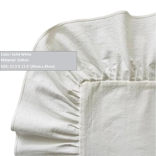 cozymomdeco Korean Made Chair Pad Slipcover 17.5'x17.5' Chair Cushion Cover Ties with Ruffle Farmhouse Decor Covers Only, Gift for Mom (Solid White) Stocking Stuffer thumbnail 4