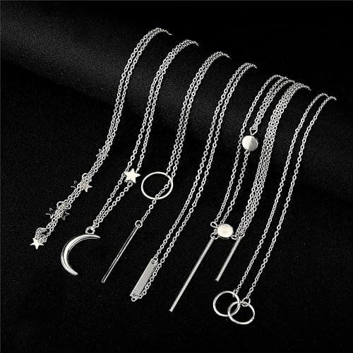Starain 12Pcs Layered Choker Necklace Fashion Multilayer Chain Necklace Simple Gold Necklace Set for Women thumbnail 2