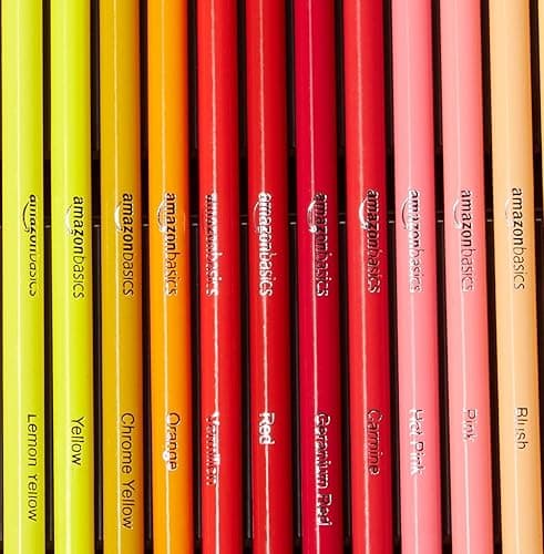 Amazon Basics Colored Pencils for Coloring and Drawing, Premium, Soft Core, Back to School Supplies, 48 Count (Pack of 1), Multicolor thumbnail 7