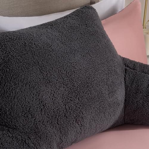 OHS Teddy Reading Pillow with Arms Charcoal Grey, Cuddle Cushion for Adults Soft Cosy Supportive Teddy Pillow with Arms Snuggle Hug Pillows Relaxing at Home thumbnail 8