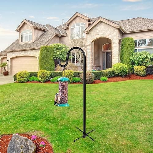 Shepherd Hooks for Outdoor, ToyHotels 1 Pack 78 Inch Bird Feeder Pole with 5 Prongs Base for Hanging Lantern, Hummingbird Feeder, Lightweight Plant, Shepherds Hook for Bird Feeders for Outside - 1 - 78 Inch thumbnail 6