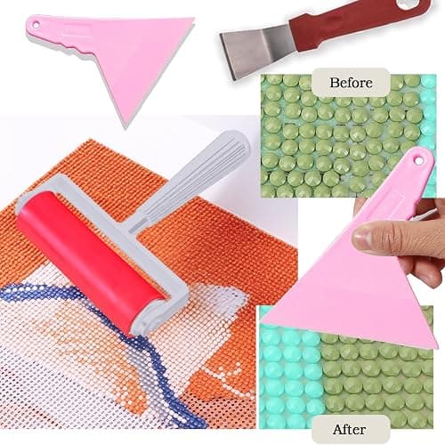 Lenxnmy 158pcs All-Inclusive Diamond Painting Tool Set Diamond Art Accessories Kit with A4 Diamond Painting Light Pad,Diamond Art Sealer Glue,Diamond Correction,Pens Storage Box for DIY Craft thumbnail 8