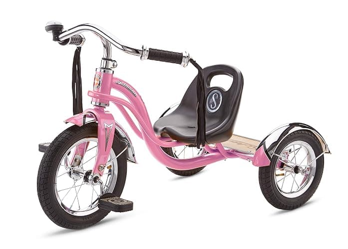 Schwinn Roadster Tricycle, 12 Inch Front Wheel Bike for Kids Ages 2-4, Low Center of Gravity, Retro Steel Frame, Adjustable Seat Grows with your Child, Rear Deck, Tricycle for Toddlers thumbnail 3