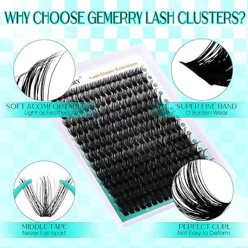 Lash Clusters Fluffy Cluster Lashes Extensions Thick 280pcs D Curl Eyelash Clusters DIY At Home Individual Lashes Extension by GEMERRY（80P-10-18mm) thumbnail 4