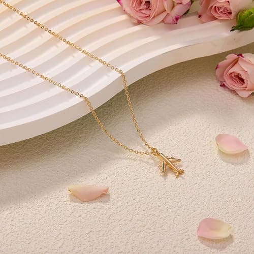 RZKING Golden Necklace for Women, Dainty Butterfly Heart Bow Rose Necklace, Gifts for Best Friend Sister Mom Girlfriend, Graduation Chritmas Birthday Anniversary Thank You Gifts thumbnail 4