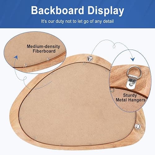 MAGFLERUM Irregular Wall Mirror, 15 * 10 inch Asymmetrical Wood Mirrors, Small Wall Mirror, Hanging Vertically and Horizontally. Mirrors for Wall Decor (Black Walnut) thumbnail 5